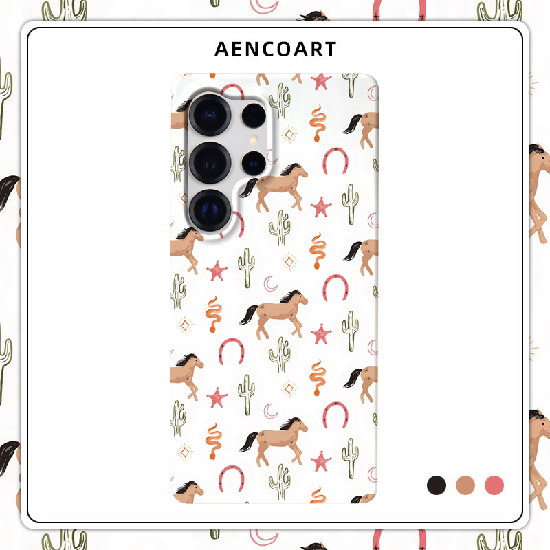 幸运小马适用三星S25Ultra手机壳S24Ultra半包磨砂硬壳S24保护套S25+全包肤感卡通可爱创意趣味新年马年plus