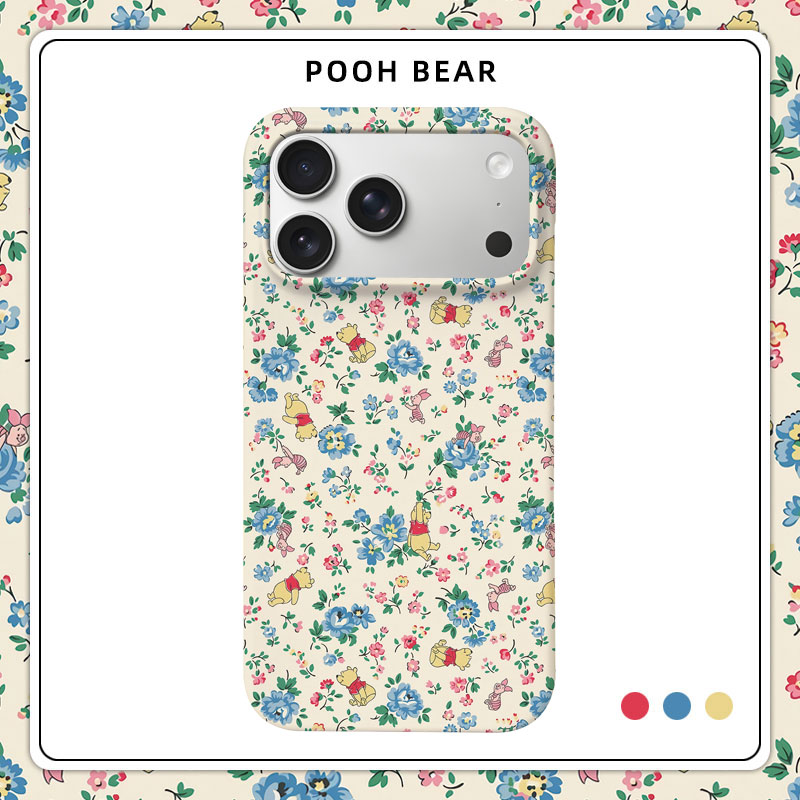 卡通小熊手机壳适用苹果17韩国进口菲林IPHONE14磨砂MAX半包16PLUS硬壳12MINI保护套15PRO小碎花AIR清新款13