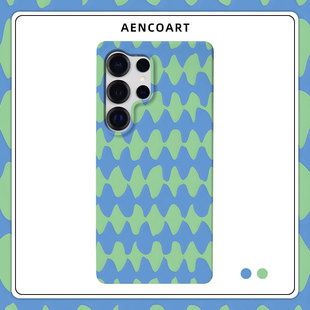 「跳动」适用三星GalaxyS26Ultra手机壳S25u半包磨砂硬壳S24 保护套plus全包肤感日韩格纹撞色小众高级感ins