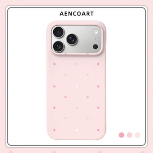 「粉波点」适用苹果16PROMAX磨砂IPHONE15PLUS硬壳14手机壳13磁吸12半包17PRO保护套AIR新款 少女创意 高级个性