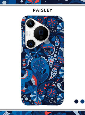 「蓝色腰果花」适用华为Pura70pro+手机壳40半包磨砂硬壳P60Art保护套80Ultra肤感50个性潮牌时尚小众欧美ins