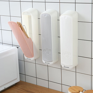 带盖防尘筷子筒家用挂壁式筷篓厨房筷笼置物架筷筒餐具沥水收纳盒