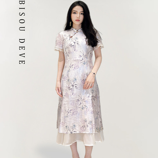 碧淑黛芙 微胖显瘦MV07135956 连衣裙女夏季 国风改良旗袍新款
