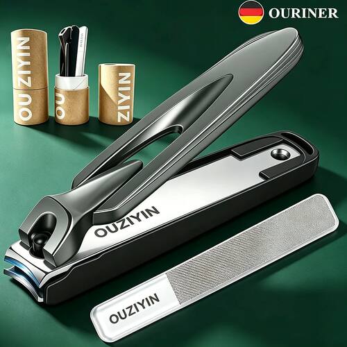 OURINER Anti Splash Nail Clipper Set Stainless Steel Sharp N