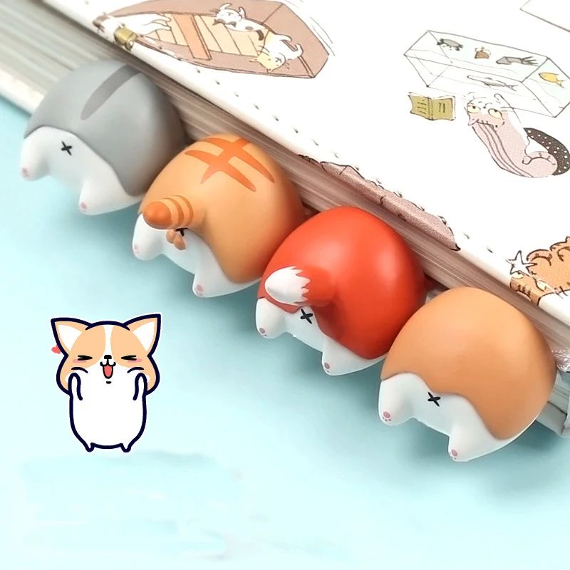 Cute Cartoon Cat Dog Hamster Fox Ass Bookmarks Kawayi Novelt