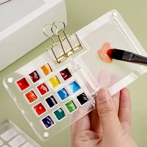 8 /15 Grids Watercolor Paint Palette Case Multi-compartment