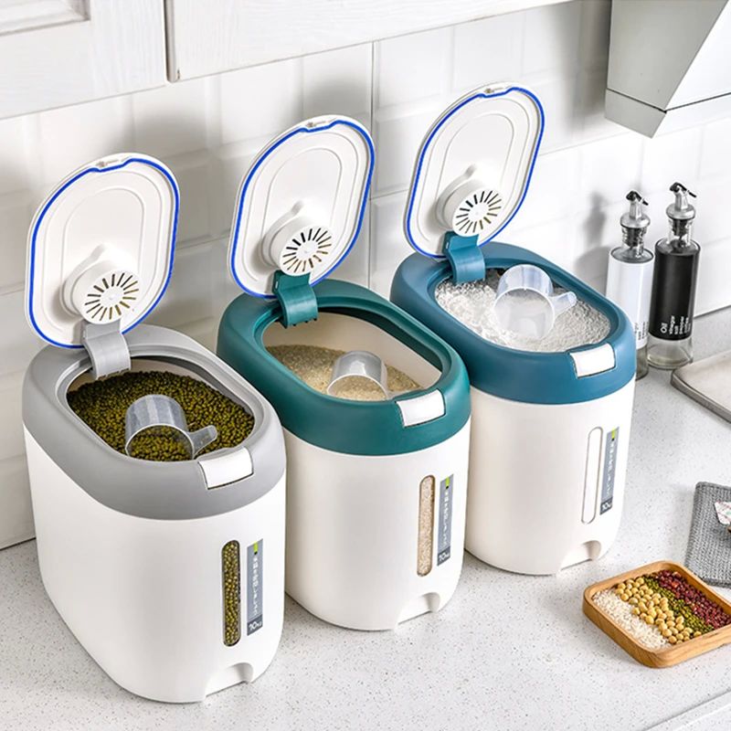 5KG Metering Household Kitchen Rice Bucket Grains Storage Bo