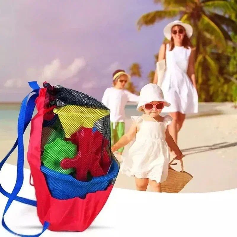Portable Beach Bag Foldable Mesh Swimming Bag Toys Basket Hi