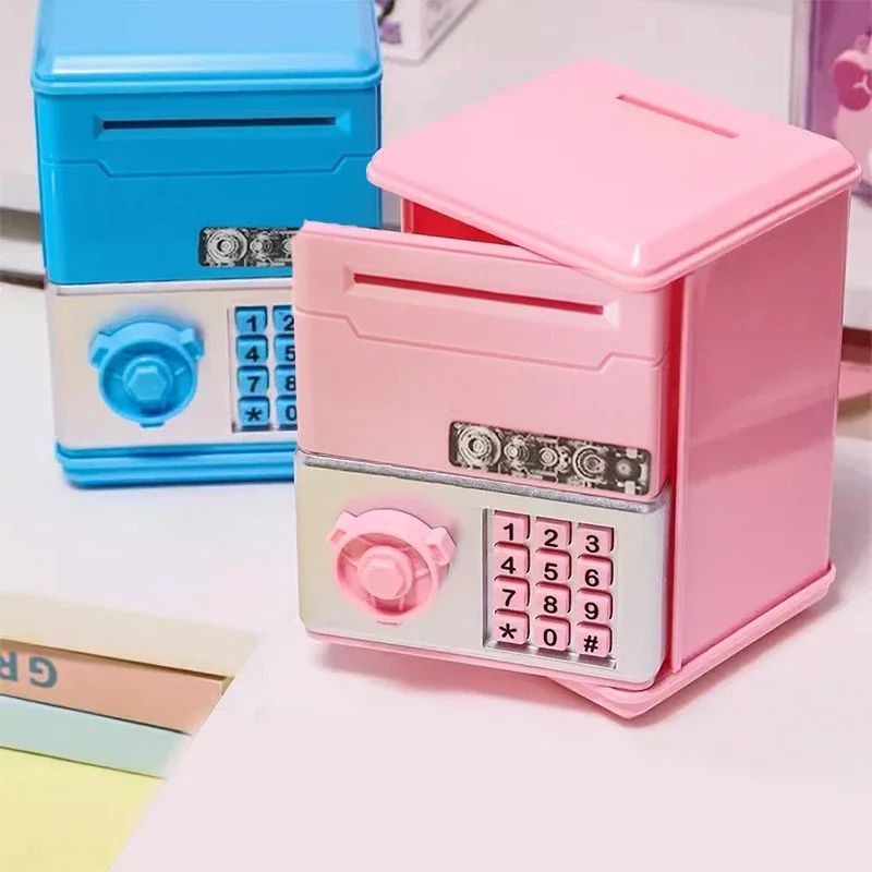 Automatic Mini Safe Coins Cash Saving Money Box Password Cou