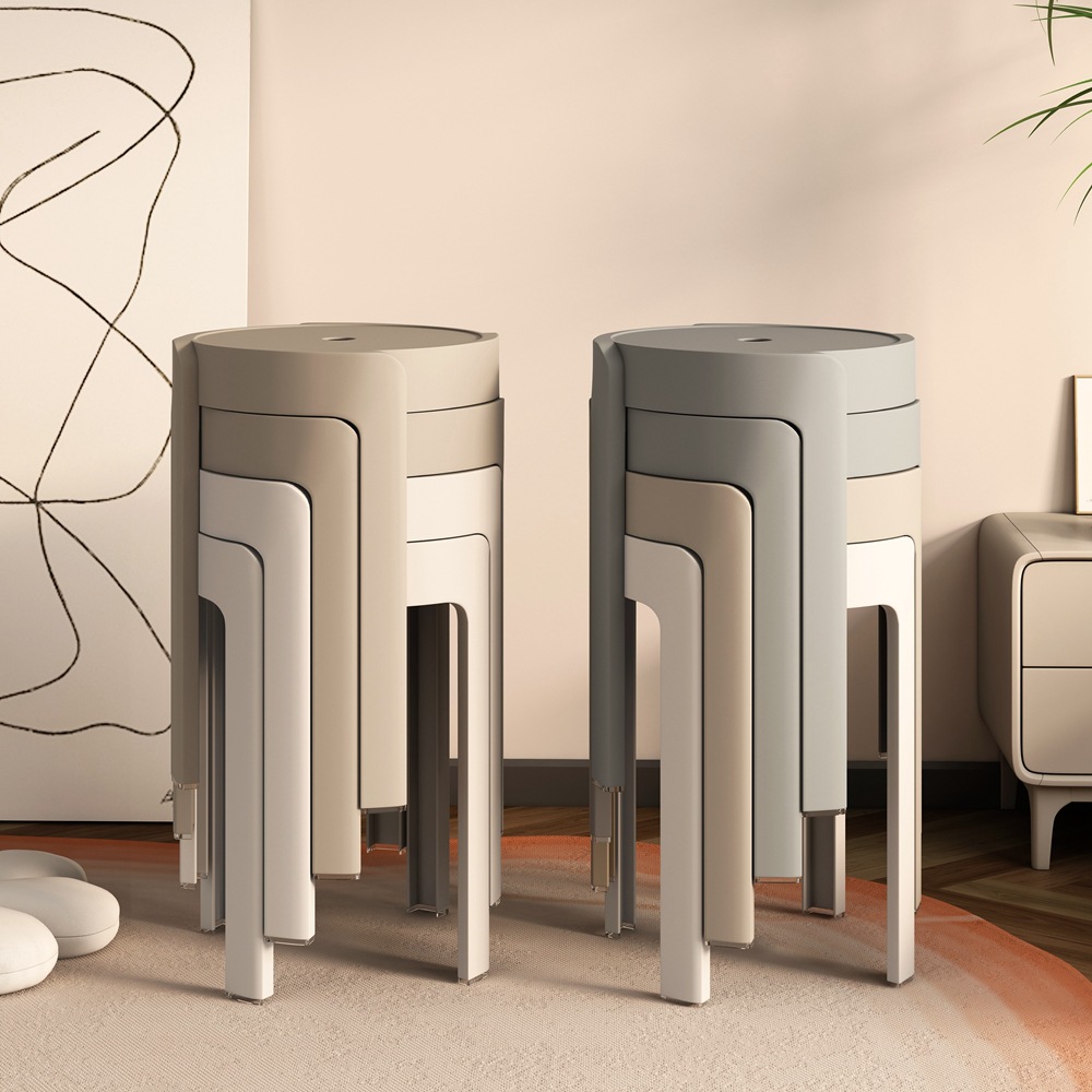 Plastic stools, for household use, stackable