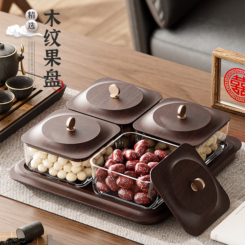 Dried fruit tray, coffee table snack, nuts, candies storage