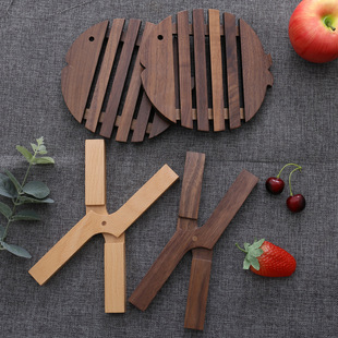 Black walnut X-shaped solid wood pot mat