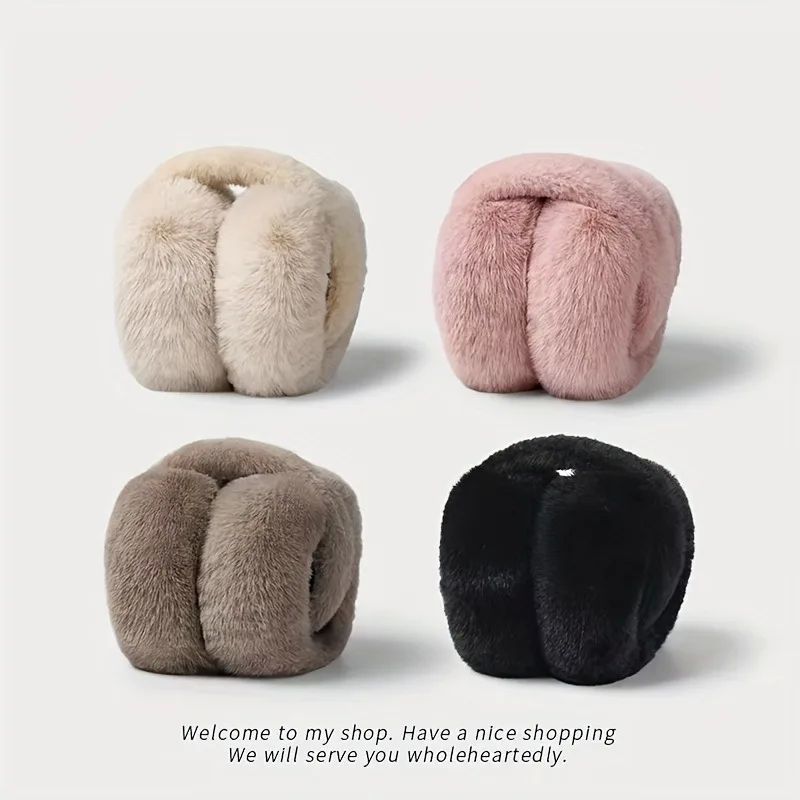 Solid Soft Plush Ear Keep Warmer Winter Earmuffs for Women M