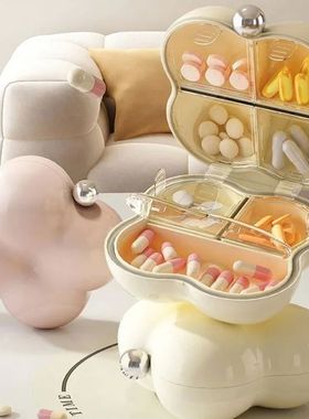 7-Day Portable Flower-Shaped Pill Organizer Compact Medicati