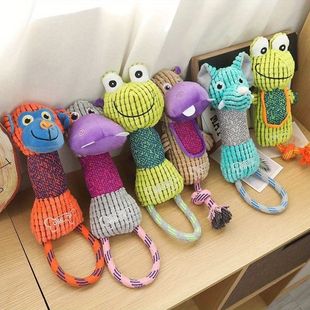 Dog Toy Animals Shape Bite Resistant Squeaky Toys Corduroy D