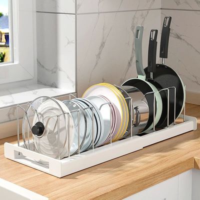 Pot Storage Rack Expandable Pan Shelf Organizer Pot Organize