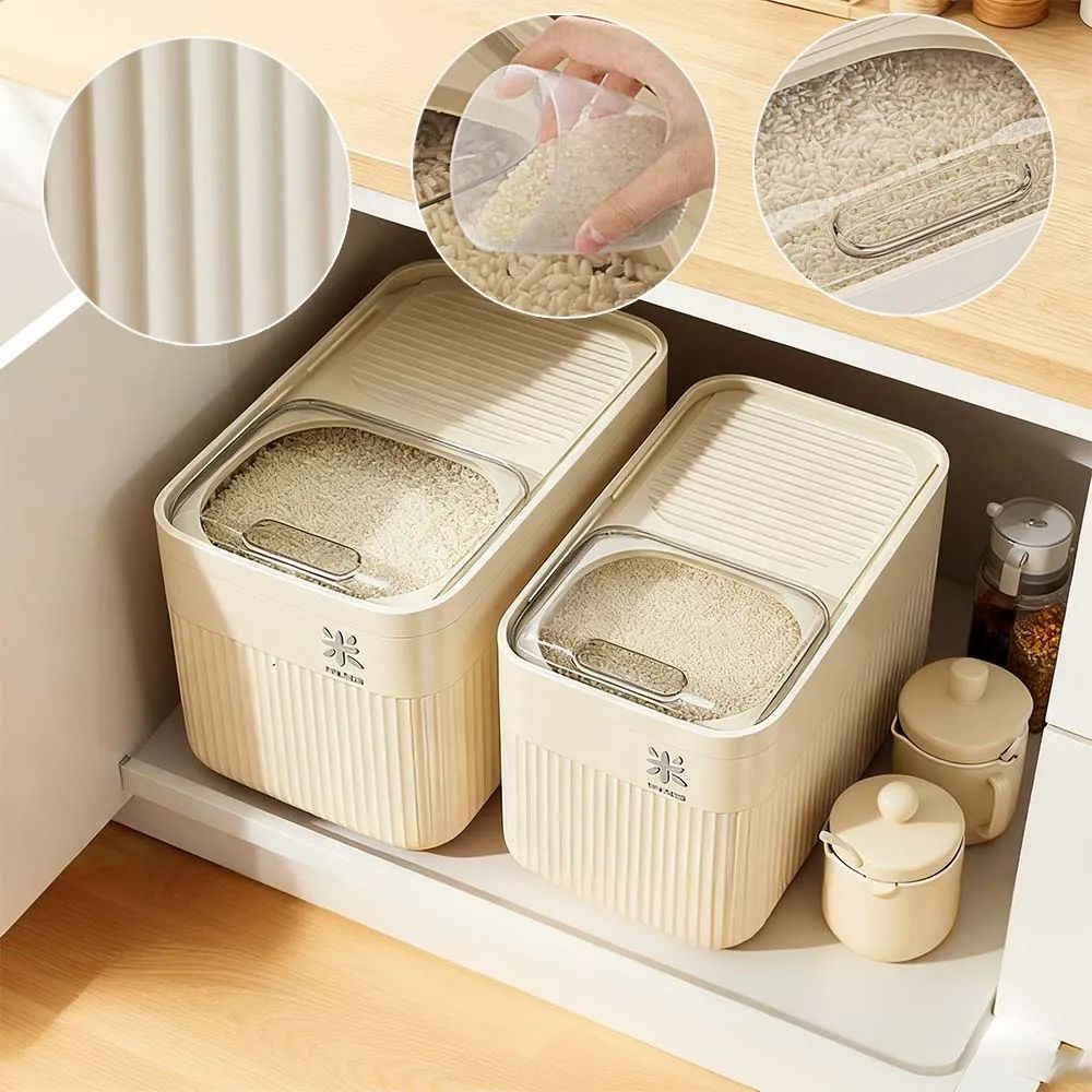 Moisture Proof Rice Dispenser 5KG/10KG Rice Bucket Kitchen O