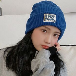 Unisex Knitted Brimless Hat Beanie Solid Cartoon Bear Print