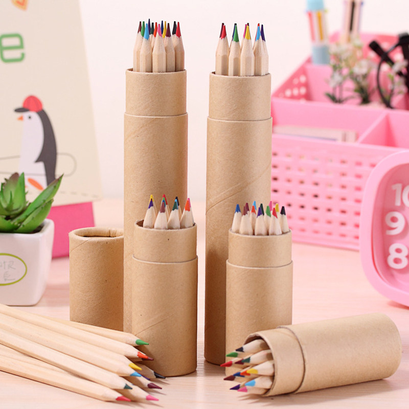 Professional 12 Color Pencil Crayon for Child Kawaii School