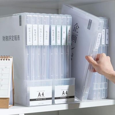 A4 Document Storage Box Transparent Portable Test Paper Orga