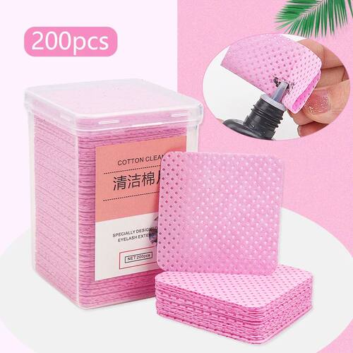 200 pcs Lint-Free Paper Cotton Wipes Eyelash Glue Remover Wi