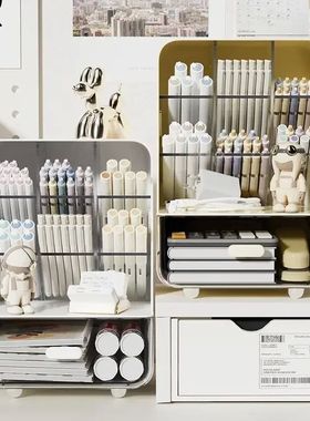 Large Capacity Slanted Pen Holder Desk Stationery Storage