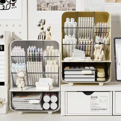 Large Capacity Slanted Pen Holder Desk Stationery Storage