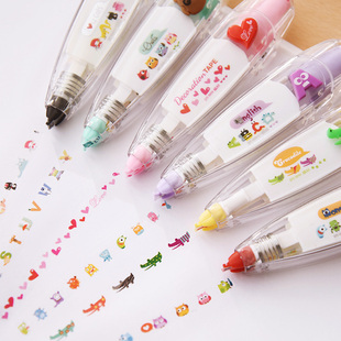 Cartoon Floral Sticker Tape Pen Funny Kids Stationery Notebo