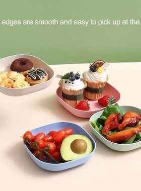 10pcs Dinner Plates Set Wheat Straw Plates Reusable Dishwash