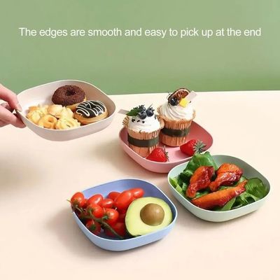 10pcs Dinner Plates Set Wheat Straw Plates Reusable Dishwash