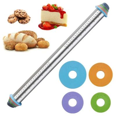 Silicone Rolling Pin Plastic Dough Fondant Cake Pastry Rolle