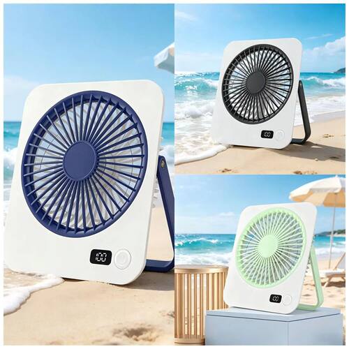 Ultra-Slim Portable Desktop Fan | USB-Rechargeable, 180° Wi
