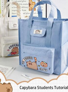 Capybara Tote School Bag Multifunction Handheld Waterproof S