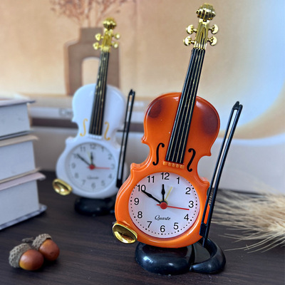 Violin alarm clock Creative instrument table clock
