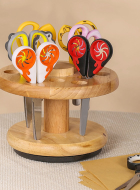 Hair wooden rotating scissors barbershop storage rack