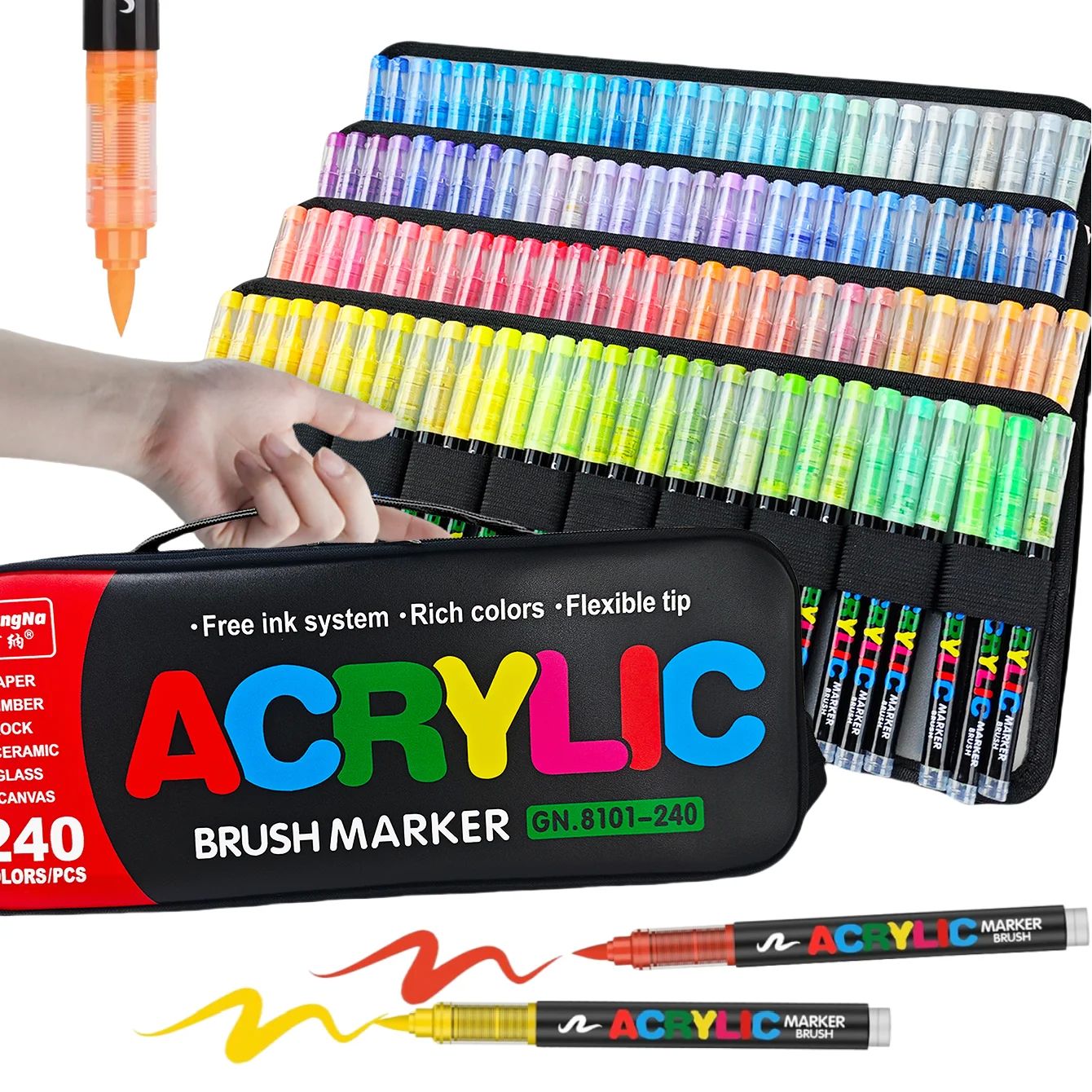 Soft Brush Acrylic Paint Markers Pens,Automatic Ink Control,