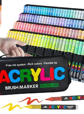 Soft Brush Acrylic Paint Markers Pens,Automatic Ink Control,