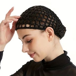 Sleeping Cap For Daily Use Black Mesh Crochet Hair Net Hair