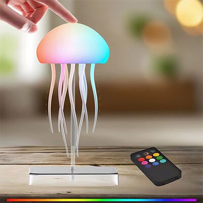 LED Cute Jellyfish Night Light with Dancing Legs, RGB Gradie