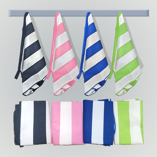 Microfiber double-sided fleece striped beach towel 沙滩巾