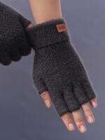Winter Fingerless Gloves For Men Half Finger Writting Office thumbnail 5