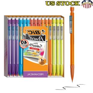 40 Count Mechanical Pencils with Erasers No 2 Lead 0.7mm Med