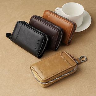 Simple Retro Key Bag, Key Holder for Men, Large Capacity, Bu