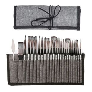 Professional 24-Piece Artist Paint Brush Set - Assorted Flat