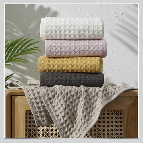 Premium Waffle Pattern Towel Set ,100% Cotton,Ultra-Absorben