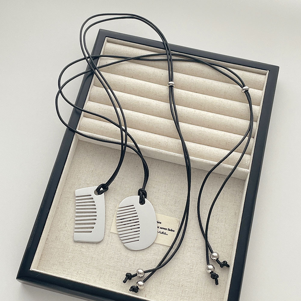 Silver mini comb necklace pendant