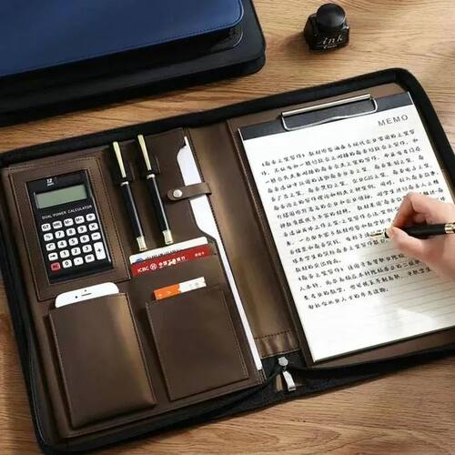 University A4 Leather Executive Portfolio Folder for Documen