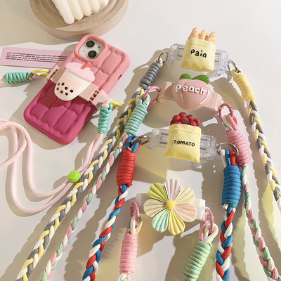 Braided lanyard phone case diagonal span phone chain outdoor