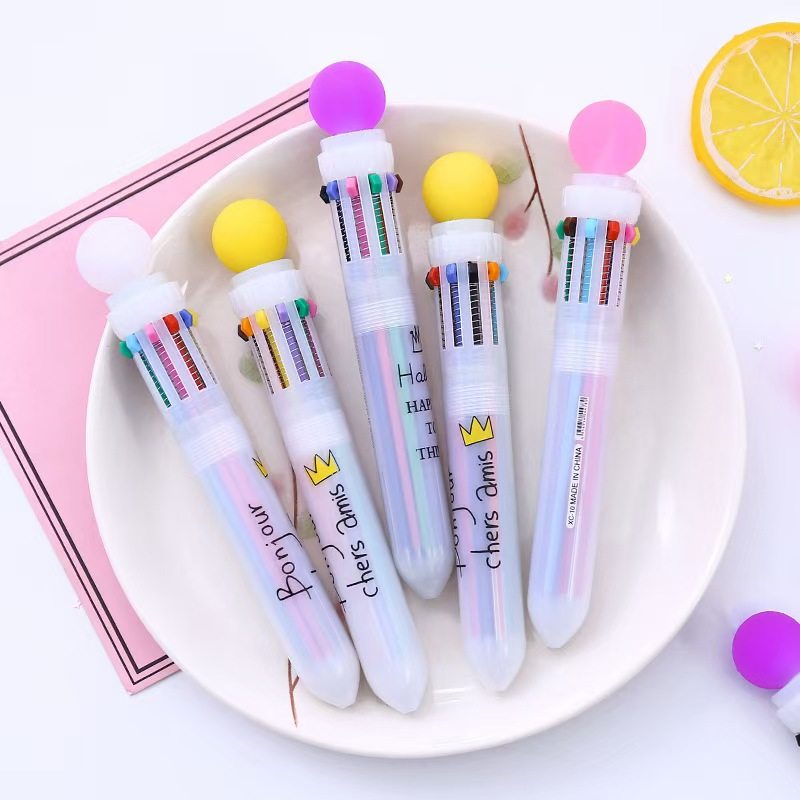 1pcs student notes job writing signature pen multicolor ball