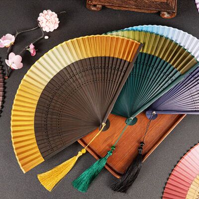 Carved Bamboo Folding Fan Vintage Chinese Style Hollow Fan W